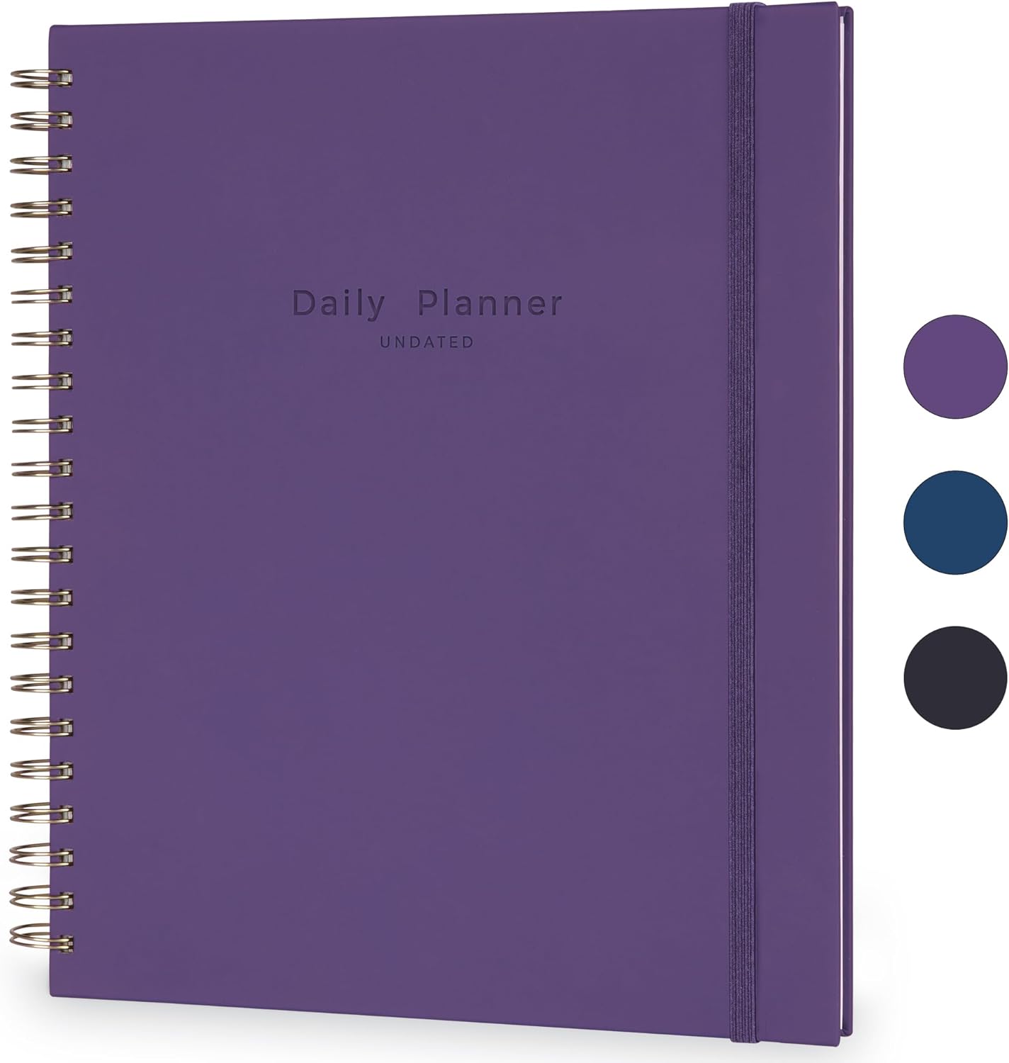 AuroPlanner Undated Daily Planner To Do List Hourly Schedule 2028 2027 2026 Calendar & Holiday Habit Tracker 180 Pages Letter Size 8.5" x 11" Sheets Hardcover Spiral Bound Notebook (Red)