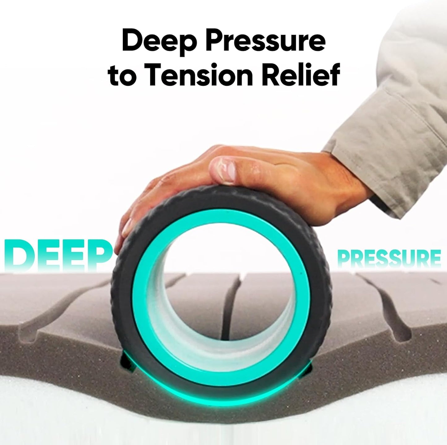 FitBeast Back Roller - Deep Tissue Massage Wheel, Yoga Wheel & Back Stretcher for Pain Relief (12'')