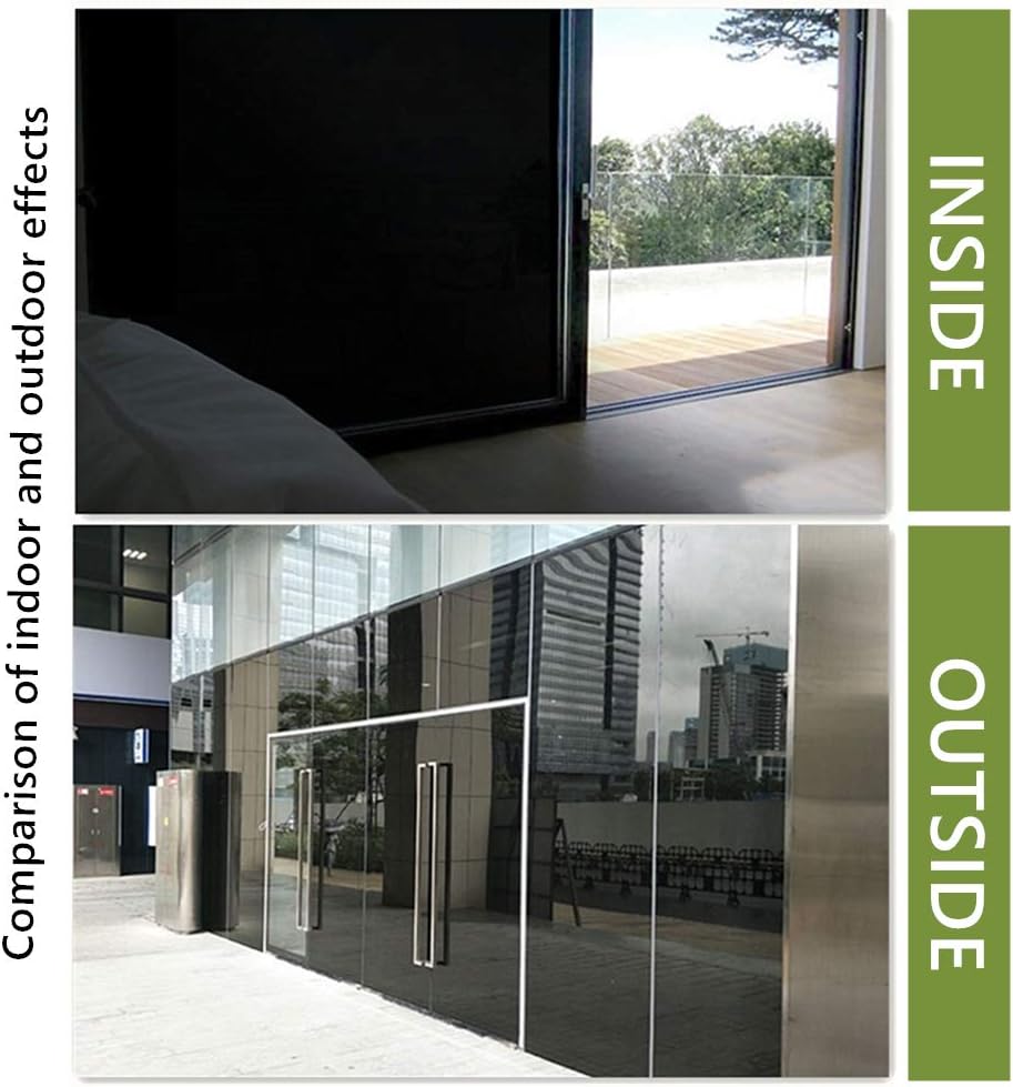VELIMAX Static Cling Total Blackout Window Film Privacy Room Darkening Window Tint Black Window Cover 100% Light Blocking No Glue (17.7 x 78.7 inches)