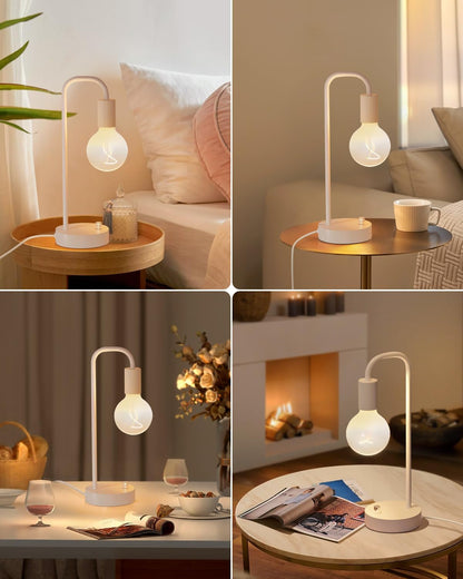 ONEWISH Industrial Table Lamp for Bedroom, Fully Dimmable Modern Bedside Lamps with 2700K Warm Light Bulb for Kids Reading, Minimalist Nightstand Lamps for Living Room, Office (Bulb Included)