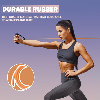 RitFit Single Resistance Bands with Handles Door Anchor for Home Gym