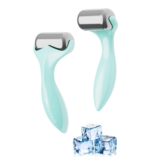 Greenstalk Ice Roller for Face & Eyes – Medical-Grade Stainless Steel Cooling Face Roller for Puffiness Relief, Dark Circles, Skincare Routine – Dual Cold & Warm Therapy, Ergonomic Design（1 unit）
