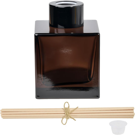 100ml 2pcs Reed Diffuser Bottles,Fragrance Diffuser Empty Bottle with 20pcs Reed Sticks for Home Fragrance Accessories and Women Gift Room,Home,Bathroom Decor
