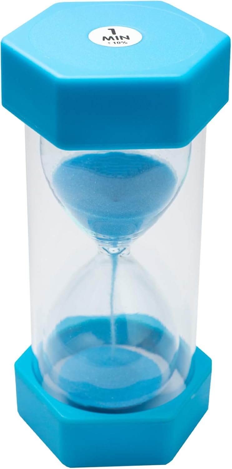 Sand Timer for Kids Set of 3 Small Colorful Hourglass Acrylic Covered Clock 1Min 2Min 5Min for Classroom, Home & Kids Room