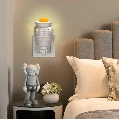 STAR MOON Ceramic Wax Melt Warmer, Plug in Wax Warmer for Scented Wax, Scentsy Wax Warmer for Fragrance Oil, Night Light Wax Burner Decoration with Two Bulbs