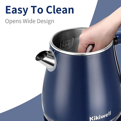1.8L Blue Electric Kettles Stainless Steel, Double Wall
