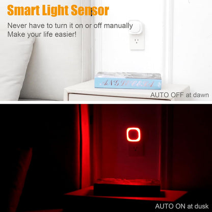 YUNLEX 2 Pack Amber Night Light, Dusk to Dawn Sensor, Warm Glare-Free Reflected Glow, 3-Level Dimmer, Auto On/Off, Plug-in LED Nightlight for Bedroom, Kids, Bathroom, Sleep, Baby Nursery, Toddler