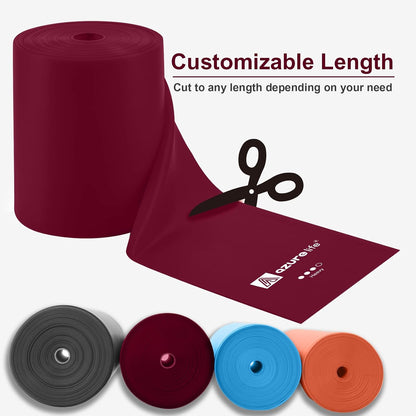 A AZURELIFE Professional Individual Exercise Resistance Bands, Single 5, 6,7 Ft or 8 Yards Elastic Bands, Non-Latex Stretch Bands for PT, Yoga, Pilates, Rehab, at-Home or The Gym Workouts