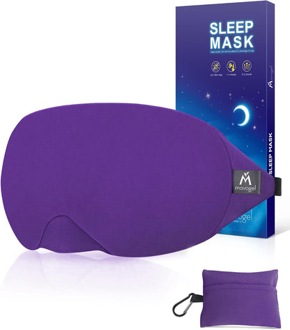 Mavogel Cotton Sleep Eye Mask, Light Blocking with Adjustable Nose Bridge | Updated Design, Soft and Comfortable Night Eye Mask for Men Women, Eye Blinder for Shift Work, Includes Travel Pouch, Grey