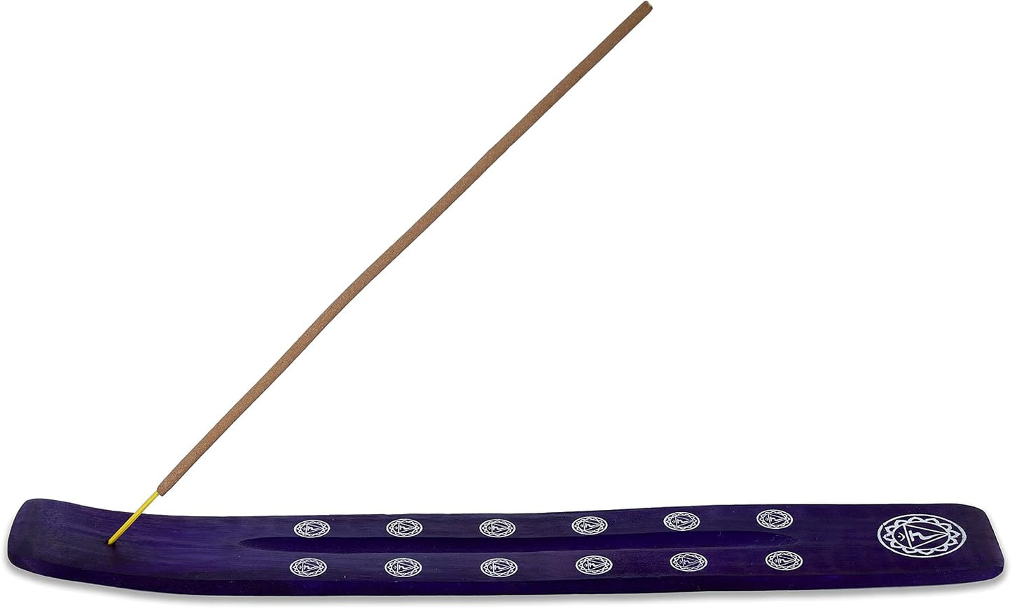 Bless-International Traditional-Handmade-Burner Wooden-Incense-Stick-Holder Ash-Catcher-Stand for-Aromatherapy-Meditation-Yoga (Incense Holder 10 inch(2 pcs))