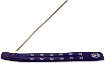 Bless-International Traditional-Handmade-Burner Wooden-Incense-Stick-Holder Ash-Catcher-Stand for-Aromatherapy-Meditation-Yoga (Incense Holder 10 inch(2 pcs))