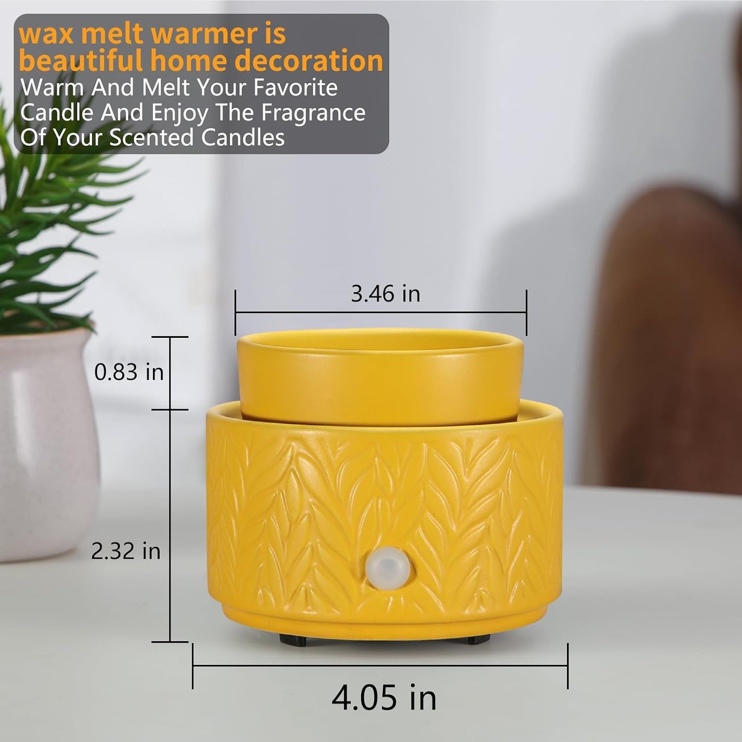 Ceramic Wax Melt Warmer, Fragrance Wax Warmer 4-in-1 Electric Candle Wax Melter and Wax Cubes for Home Office Bedroom Aromatherapy Essential Oil Burner is Birthday Gifts for Women Mom Girl(Dark Brown)
