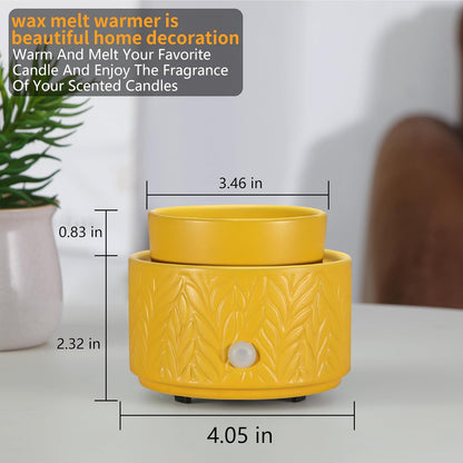 Ceramic Wax Melt Warmer, Fragrance Wax Warmer 4-in-1 Electric Candle Wax Melter and Wax Cubes for Home Office Bedroom Aromatherapy Essential Oil Burner is Birthday Gifts for Women Mom Girl(Dark Brown)