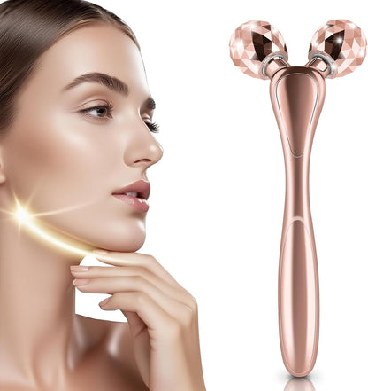 Wireless Face Massager Tool, 8-Roller 3D Face Roller for Women, LED Facial Massager,V-Shape Face Sculpting Tool for Jawline, 6 Light & Vibration Modes, USB-C Rechargeable