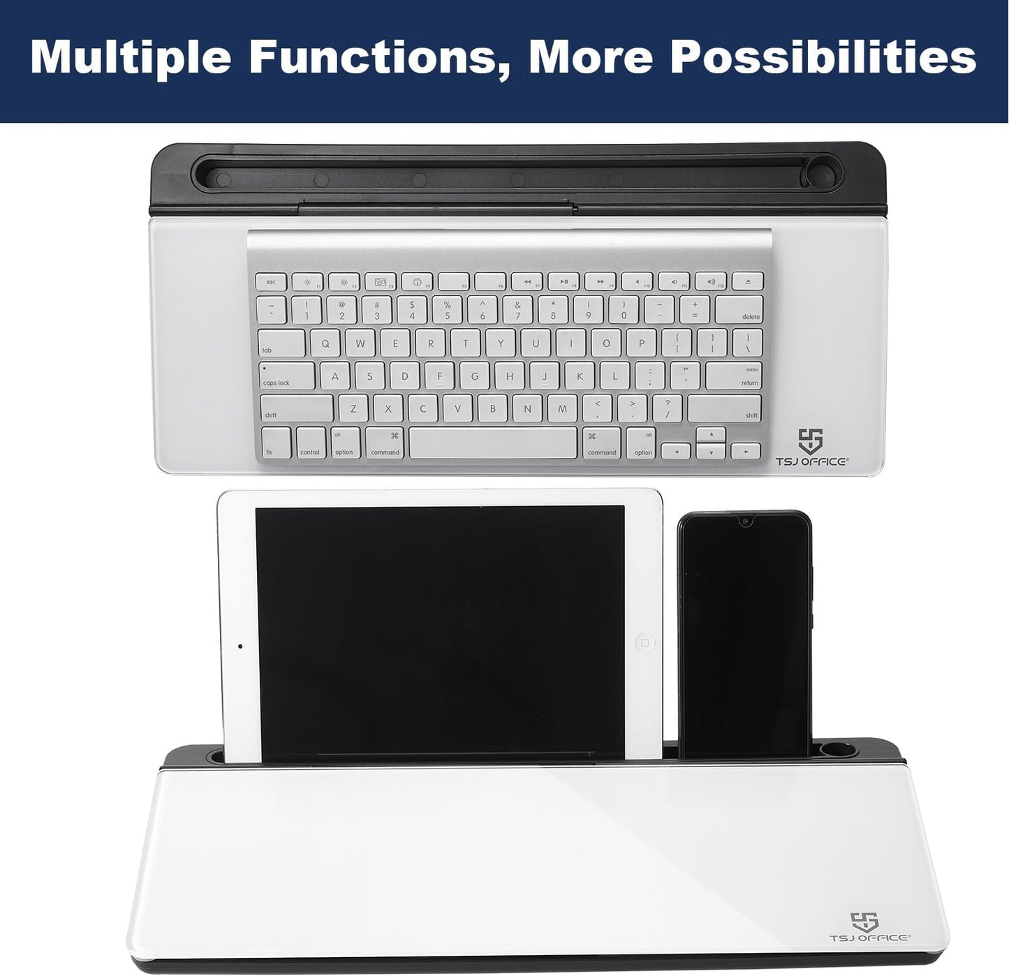 TSJ OFFICE Whiteboard Weekly Dry-Erase-Board - Desktop White Board Calendar Desk Organizers with Accessories Computer Keyboard Stand with Drawer, for Office, Home, School Supplies - White Calendar