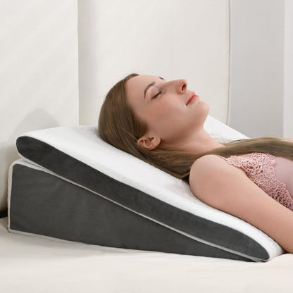 Vekkia Wedge Pillow for Sleep Apnea&Back Pain,Memory Foam Pillow Wedge,2PCS