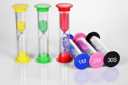 Dsmile Sand Timer,Plastic Hourglass Timer,Colorful Sandglass Hourglass Sand Clock Timer 30sec / 1min / 2mins / 3mins / 5mins / 10mins (12pcs)