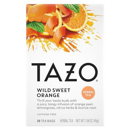 TAZO Organic Herbal Tea Variety Pack for Relaxation, Wellness and Daily Tea Enjoyment, Calm Chamomile, Dream, Refresh Mint, Wild Sweet Orange and Passion Herbal Tea (Variety Pack)