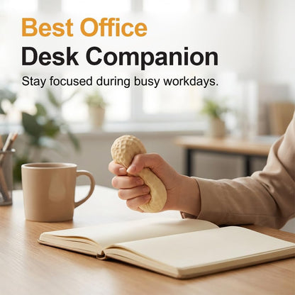 Peanut Shape Stress Relief Ball Soft Squeeze Fidget, TPR Anxiety Relief Hand Grip Decompression Ball for Office Desk Focus Relaxation Portable (1pc)