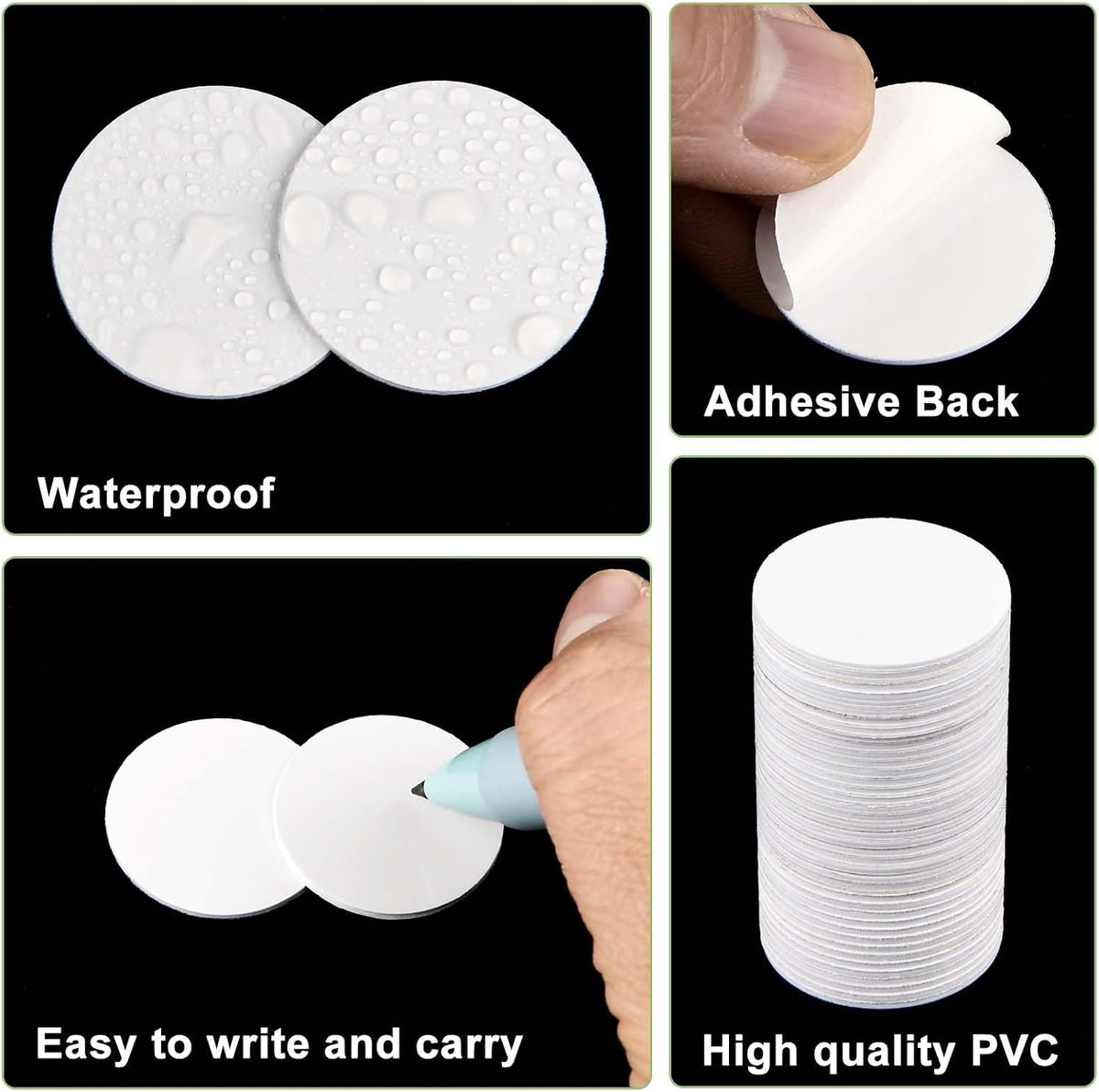 NFC Tag NFC Stickers White NTAG215 Tag Rewritable Round Coin NFC Cards with Adhesive Back Compatible with Tagmo NFC Enabled Mobile Phones