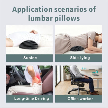 Lumbar Support Pillow for Office Chair, Ergonomic Memory Foam Back Cushion for Lower Back Support, Breathable Mesh Lumbar Cushion for Car Seat, Desk Chair & Long Sitting Relief