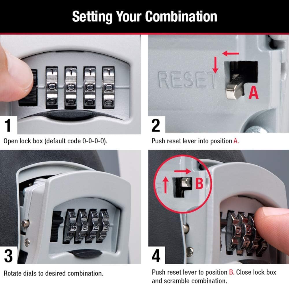 Master Lock 5-Key Combination Safe Black/Silver 5401D