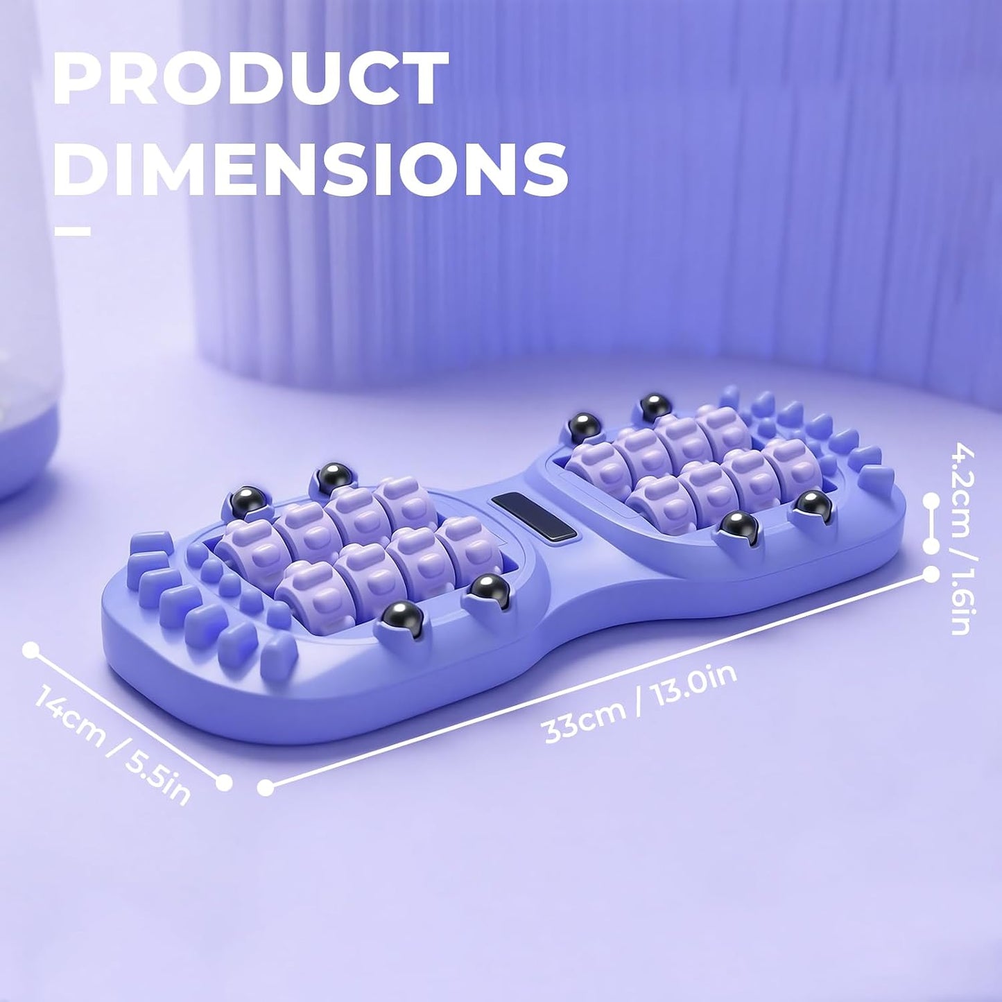 16 Wheel Foot Roller Massager, Ergonomic Feet Rolling Massager with 8 Magnetic Pressure Points for Circulation