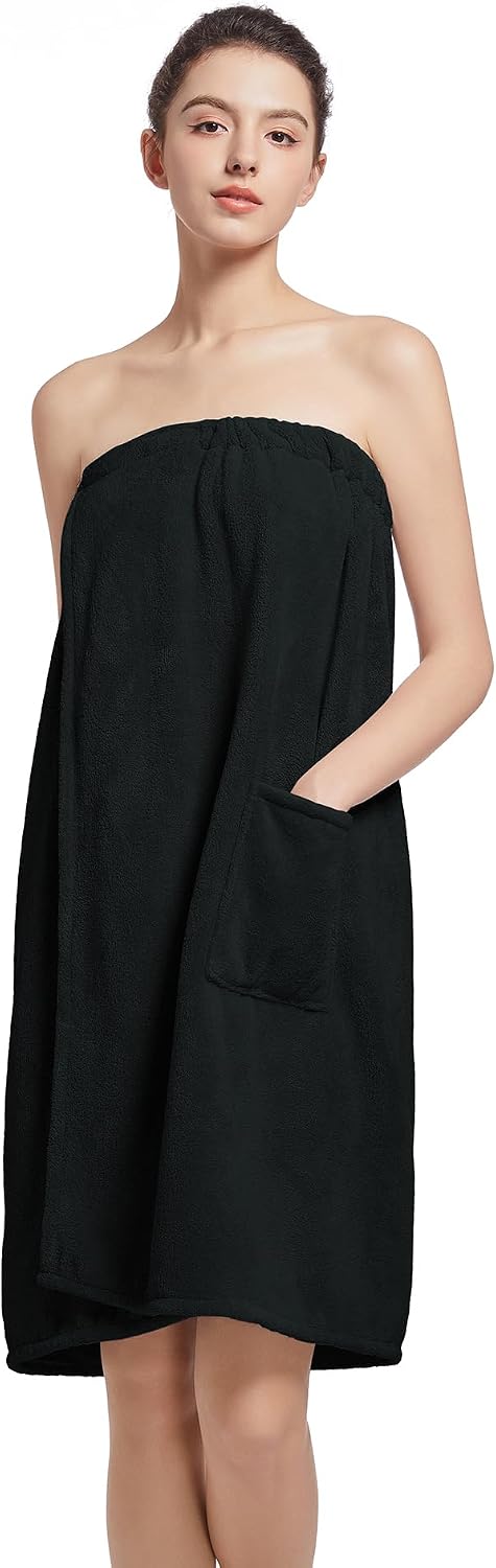 Women'S Soft Wrap Towel Full Length，Bath Robe After Shower Female Plush Long，Spa Bathrobes Lightweight With Pockets