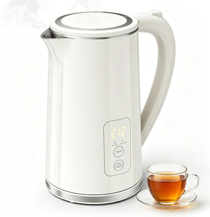 Electric Kettle Temperature Control, 1.7L Extra Large Electric Tea Kettle, 4H Keep Warm Hot Water Kettle with 6 Presets, LED Screen Electric Kettles for Family Meal Party Office Break Room