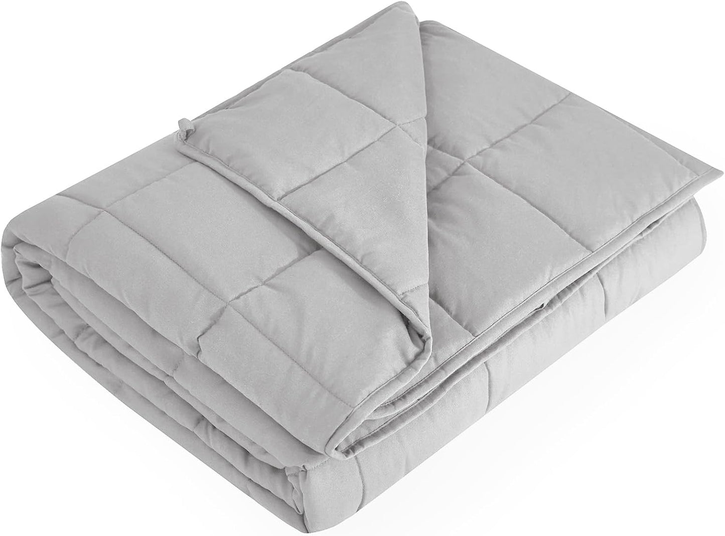 L'AGRATY Weighted Lap Pad 7lb: Small Weighted Blanket for Adults - Cooling Portable Travel Blanket for Relaxation Sleeping - Washable All-Season (29" x 24")