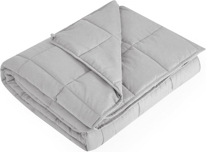 L'AGRATY Weighted Lap Pad 7lb: Small Weighted Blanket for Adults - Cooling Portable Travel Blanket for Relaxation Sleeping - Washable All-Season (29" x 24")