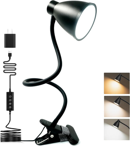 BOHON Desk Lamp with Clamp, Clip on Light, 5 Color 10 Brightness, Teal