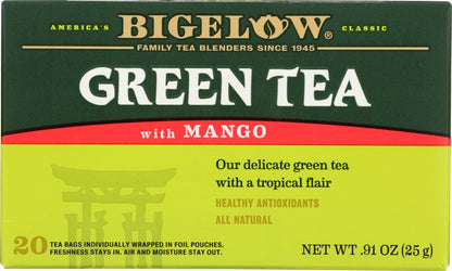 Bigelow Tea Green Tea with Mint, Caffeinated Tea with Green Tea and Peppermint, 20 Count (Pack of 6), 120 Total Tea Bags