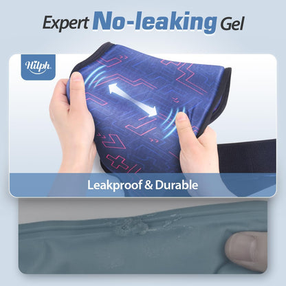 Hilph Ankle Heel Ice Pack Wrap for Swelling & Achilles Tendonitis, Reusable Ice & Compression Therapy Flexible Foot Gel Ice Pack Wrap for Ankle Sprain & Plantar Fasciitis Pain Relief (Blue, 1 Pack)