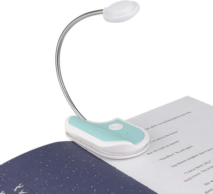 Amber Reading Light Rechargeable, Book Light Kids for Reading in Bed, Clip On Reading Book Light, 2 Lighting Modes, Blue Light Blocking for Eye-Care, Small Bookmark Light for Bookworm-Violet