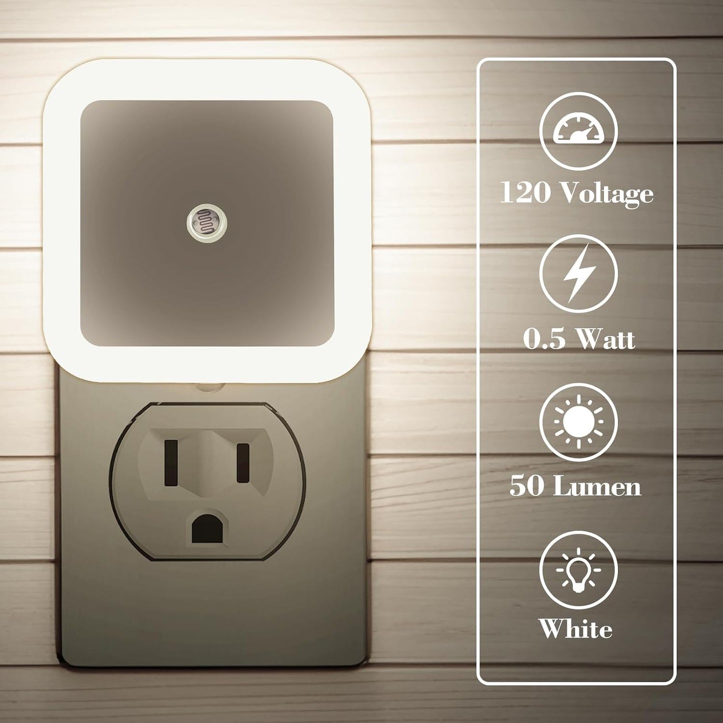 KINUR 6 Pack Night Light, LED Night Lights Plug into Wall with Dusk to Dawn sensors, Plug in Night Lights for Kids Room, Bedroom, Bathroom, Baby Nursery,Stair Lights, Hallway Light, Amber Color