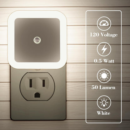 KINUR 6 Pack Night Light, LED Night Lights Plug into Wall with Dusk to Dawn sensors, Plug in Night Lights for Kids Room, Bedroom, Bathroom, Baby Nursery,Stair Lights, Hallway Light, Amber Color