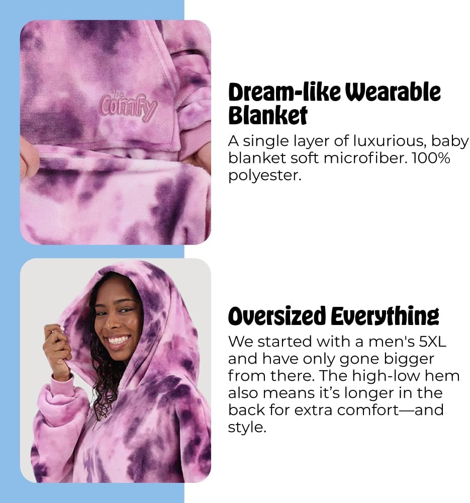 THE COMFY Dream | From Shark Tank | Patented | No Sherpa | Light Wearable Blanket Hoodie | Gift for Women & Men | One Size