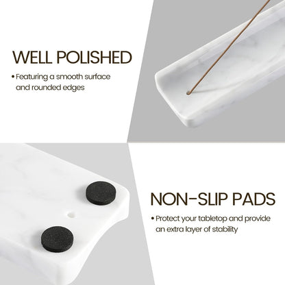 Koville Marble Incense Holder, Incense Holder for Sticks, Incense Sticks Holder Ash Catcher for Meditation Yoga SPA, Natural Stone Incense Burner, Home Table Decor (Grey)