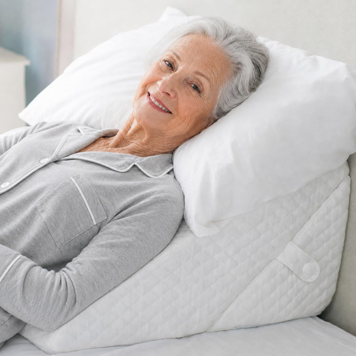 Wedge Pillow for Sleep Apnea, 12" Bed Wedge Pillow for Headboard