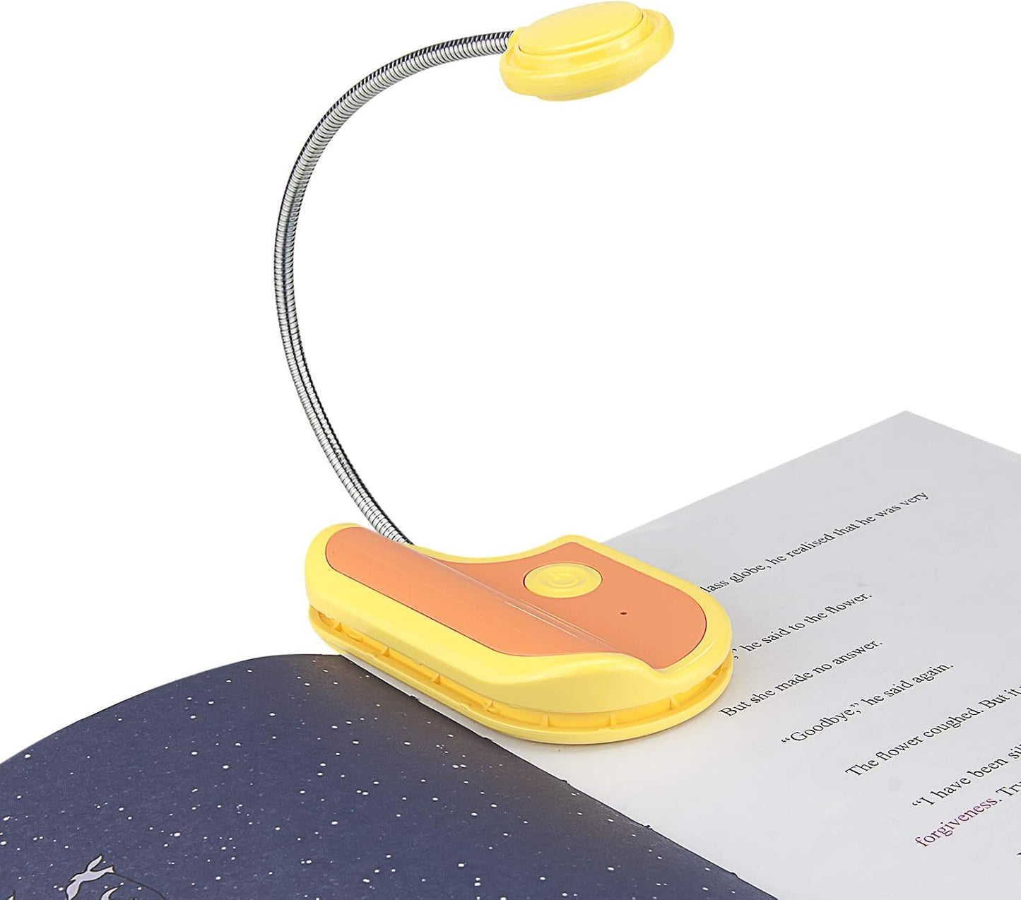 Amber Reading Light Rechargeable, Book Light Kids for Reading in Bed, Clip On Reading Book Light, 2 Lighting Modes, Blue Light Blocking for Eye-Care, Small Bookmark Light for Bookworm-Violet