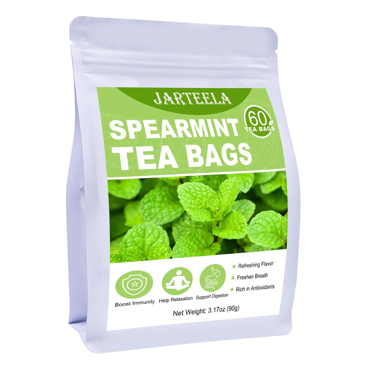 Jarteela - Spearmint Tea Bags, 60 Ct, Spearmint Mint Leaf Tea