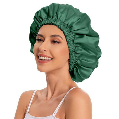 Satin Bonnet Silk Bonnet Hair Bonnet for Sleeping-Slouchy Beanie Hat Satin Sleep Cap for Women's Natural & Curly Hair(Blue Zircon)