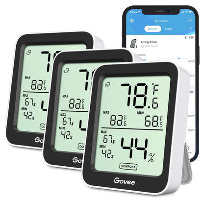 Govee Indoor Hygrometer Thermometer H5075 with Bluetooth App Control