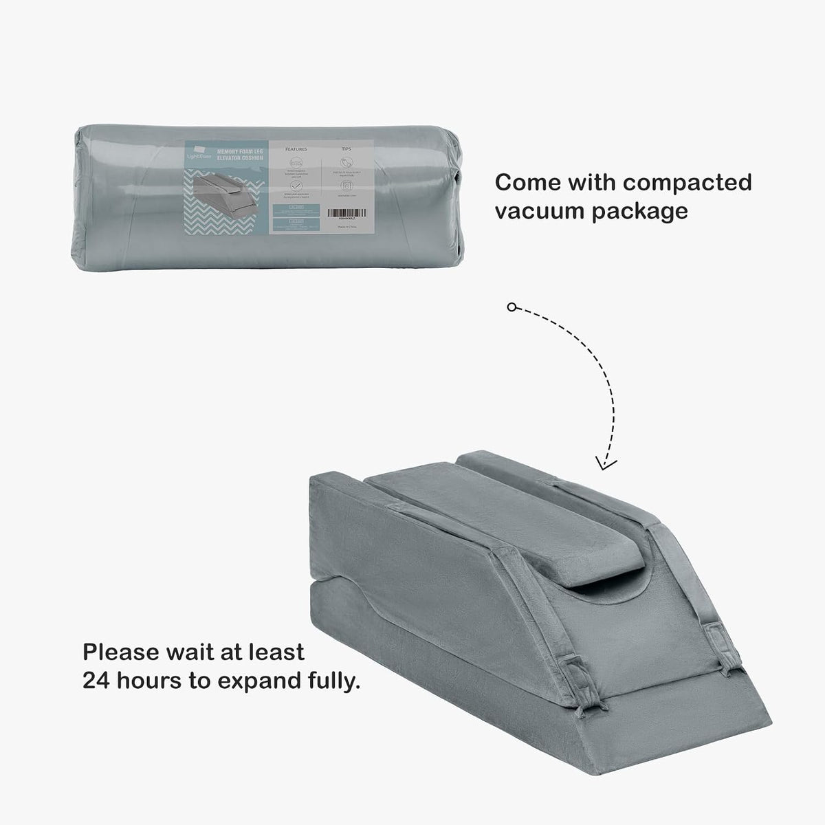 LightEase Memory Foam Leg Support and Elevation Pillow for After Surgery
