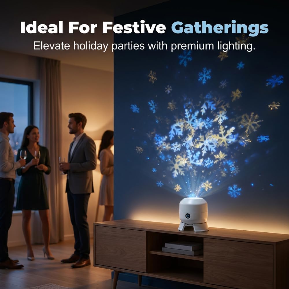 Dynamic Rotating LED Projector Light, 360° Rotating Ocean Wave Night Projection Night Light, Multi-Angle Projection Base, for Meditation, Bedroom, Home Theater (Ocean)