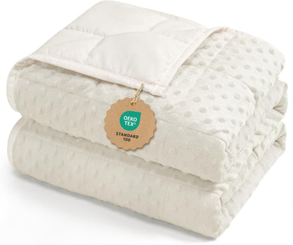 Kivik 2 lbs Weighted Lap Pad, Ultra Soft Minky Dotted Heavy Blankets Throw for Better Study Relaxing & Sleeping, Machine Washable, 20 x 30 Inches, Purple