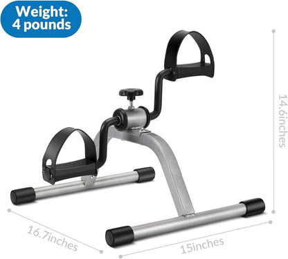 RYGEO Pedal Exerciser Mini Exercise Bike for Leg and Arm Recovery Exercise Lightweight and Portable Floor Bike