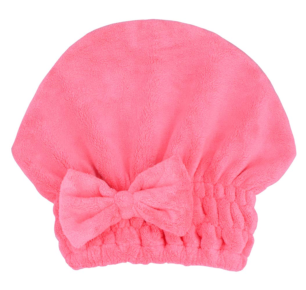 Microfiber Hair Drying Towels Head wrap with Bow-Knot Shower Cap Hair Turban hairWrap Bath Cap for Curly Long & Wet Hair Gift for Women Blackx2