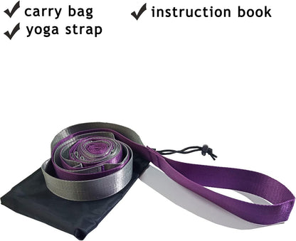 SANKUU Yoga Straps Stretching Strap with 12 Loops Workout Poster, Straps for Stretching Physical Therapy Equipment Long Stretch Out Bands for Exercise, Pilates and Gymnastics for Women Men